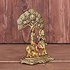 Laddu Gopal Ji Gold Metal Kamdhenu Brass A Tree Cow Calf With Krishna Pooja Room