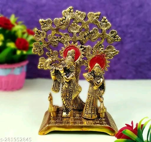 Radha Krishna Tree Idol set For Home,Temple,Office And Gifting Purpose Luck, Love, Happiness and Prosperity Size L-B-H-17x8x22 cm