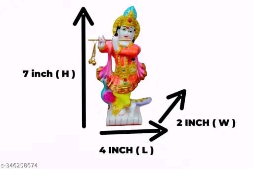 KRISHNA STATUE 7 INCH ( HEIGHT )( MARBLE DUST )