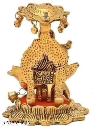 White Metal Solid Radha Krishna Idol Murti with Cow Statue Handicraft Idol for Temple/Home/Office/Home Decoration/Worshiping/Gifting Purpose Item Pack of 1