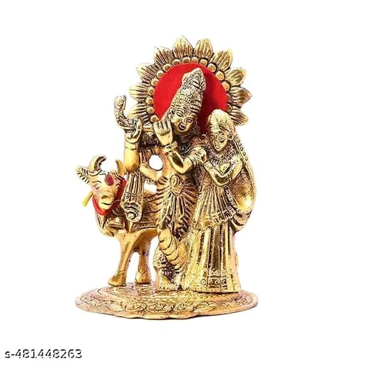 Radhe Krishna Standing with cow
