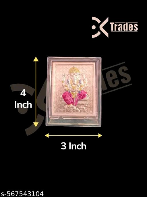 Silver Plated Ganesha Small Frame Stand for gifting , return gift, pooja, and any occasions . ( 3 x 4 inch )