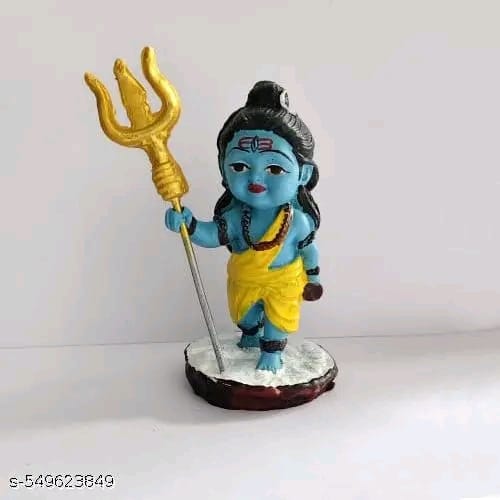 Standing Shiv/Mahadev Idol for Gifting, Home/Office And Car Dashboard Decorative Showpiece, Mahakal idol, Shiv bhole shankar Standing Shiv Ji, Shiva idol, Shiv idol - 12 cm (Resin, Multicolor)