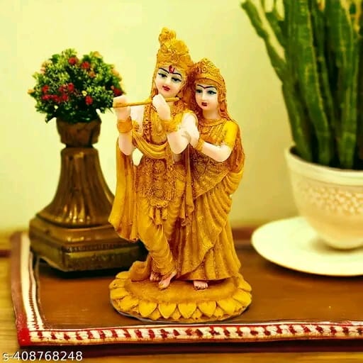 Radha Krishna Idol Statue Showpiece Decoration Items for Home Decor Living Room Mandir Temple Pooja Room Table Top Office Decorative Gifts