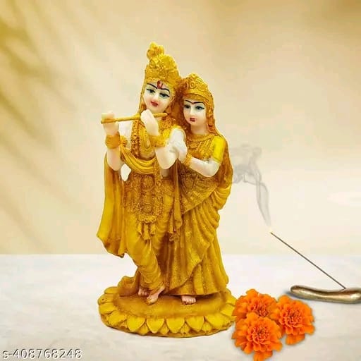 Radha Krishna Idol Statue Showpiece Decoration Items for Home Decor Living Room Mandir Temple Pooja Room Table Top Office Decorative Gifts