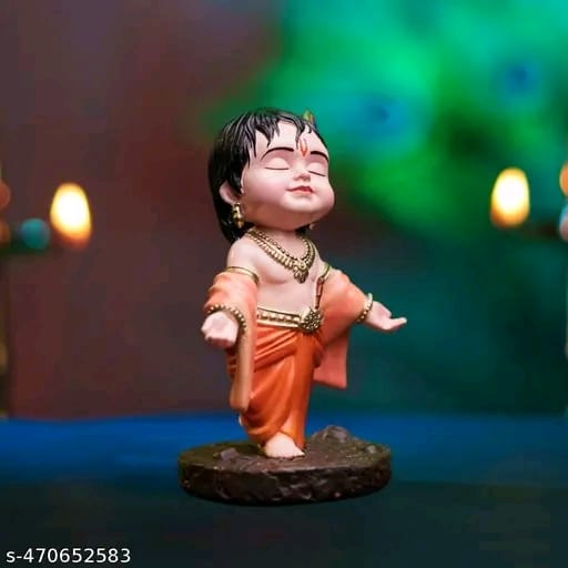 Bal Gopal Krishna Idol | Bal Gopal Murti | Krishna Idol Car Dashboard | Krishna Ji Car Dashboard | Car Dashboard Idol | Bal Gopal Statue for Gift (MUlticolor)