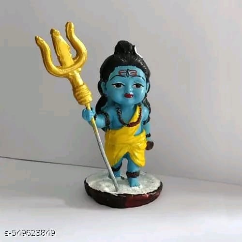 Standing Shiv/Mahadev Idol for Gifting, Home/Office And Car Dashboard Decorative Showpiece, Mahakal idol, Shiv bhole shankar Standing Shiv Ji, Shiva idol, Shiv idol - 12 cm (Resin, Multicolor)