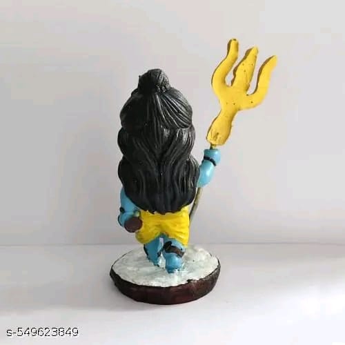 Standing Shiv/Mahadev Idol for Gifting, Home/Office And Car Dashboard Decorative Showpiece, Mahakal idol, Shiv bhole shankar Standing Shiv Ji, Shiva idol, Shiv idol - 12 cm (Resin, Multicolor)