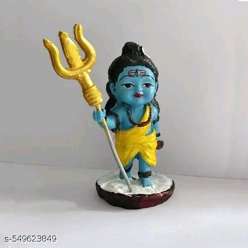Standing Shiv/Mahadev Idol for Gifting, Home/Office And Car Dashboard Decorative Showpiece, Mahakal idol, Shiv bhole shankar Standing Shiv Ji, Shiva idol, Shiv idol - 12 cm (Resin, Multicolor)
